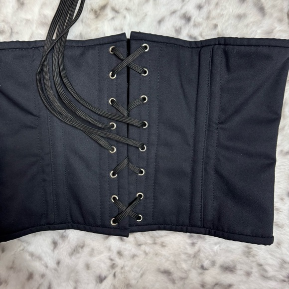 Snatched by A.D corset metal boning waist trainer cinch lace up tie back black - Picture 10 of 11